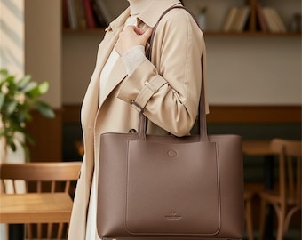 Bolso tote grande de piel sintética suave para mujer, bolso de hombro elegante con asa superior para ir de compras.