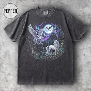 90s USA製　UNICORN ユニコーン　Ｔシャツ　Ｌ ブラック Lightning Unicorn Tee Free Shipping - The Vintage Twin