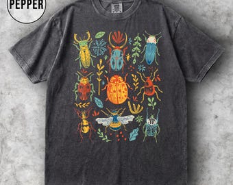 Comfort Colors® jaren 90 bugs entomologieshirt, vintage insecteninsectencollectie T-shirt, entomoloog cadeau, natuurliefhebber graphic tee