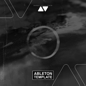 May include: Abstract black and white graphic design with geometric shapes and a cloudy background. The text "MARSH x VOLEN SENTIR" is at the top, and "ABLETON TEMPLATE" is at the bottom.