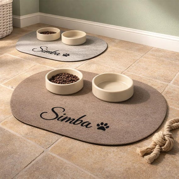 Personalised Dog Feeding Mat | Custom Pet Name Mat | New Puppy Gift | Dog and Cat Lover Gift | Pet Feeding Area Decor