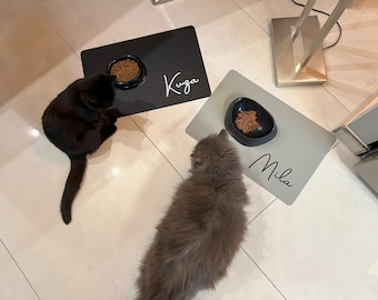 Personalised Silicone Pet Name Feeding Mat | Custom Dog Cat Bowl Area Cleaner