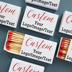 Custom  Logo Matchboxes, Personalized Matches, Wedding Favors, Cigar Bar gifts