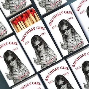 Personalized Photo Birthday Matchboxes Favors, Custom Birthday Girl Party gifts