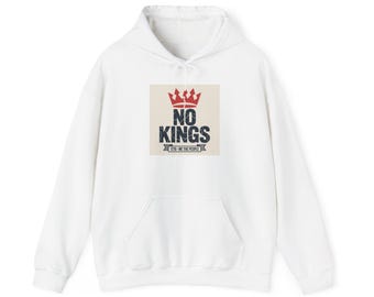 No Kings graphic Hoodie | crown illustration, protest slogan