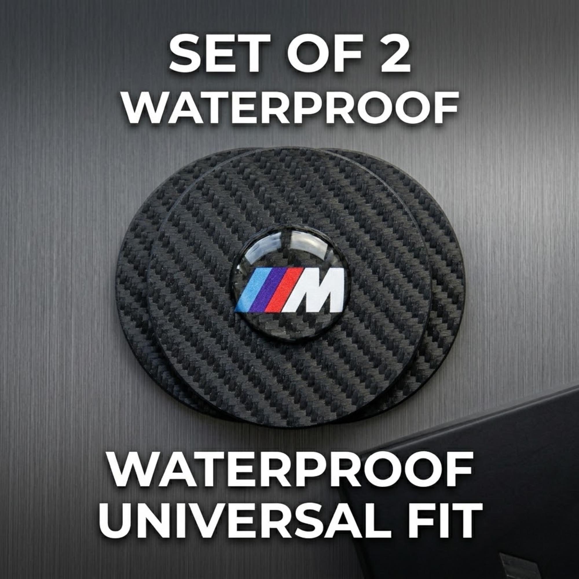 Carbon Fiber BMW M Performance Coasters – Waterproof Universal Fit Set ...