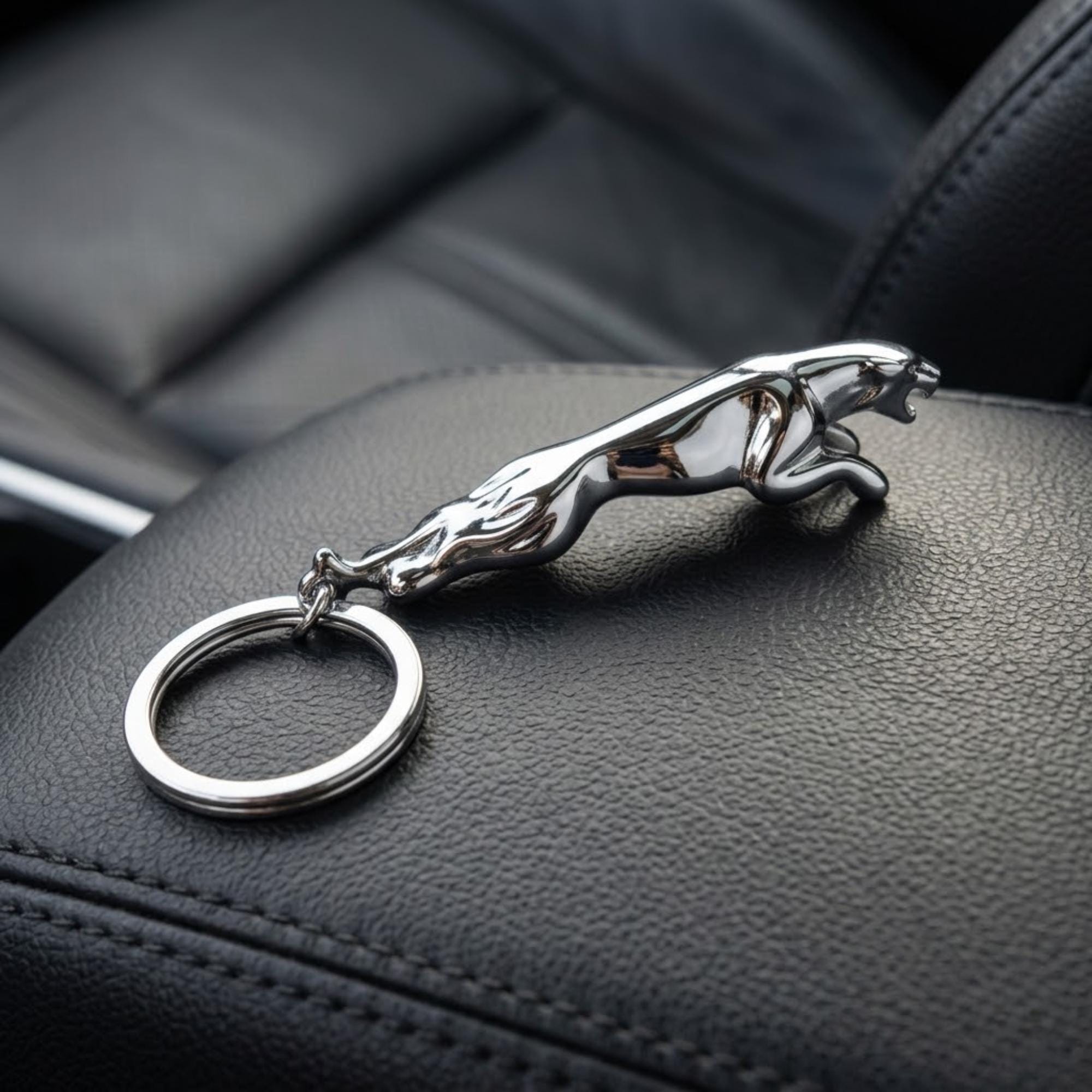 Silver Jaguar Keychain - Etsy