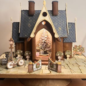 The Victorian Estate - Gingerbread House Template | Printable Gingerbread Scene with Signage & Assembly Guide (PDF Download)
