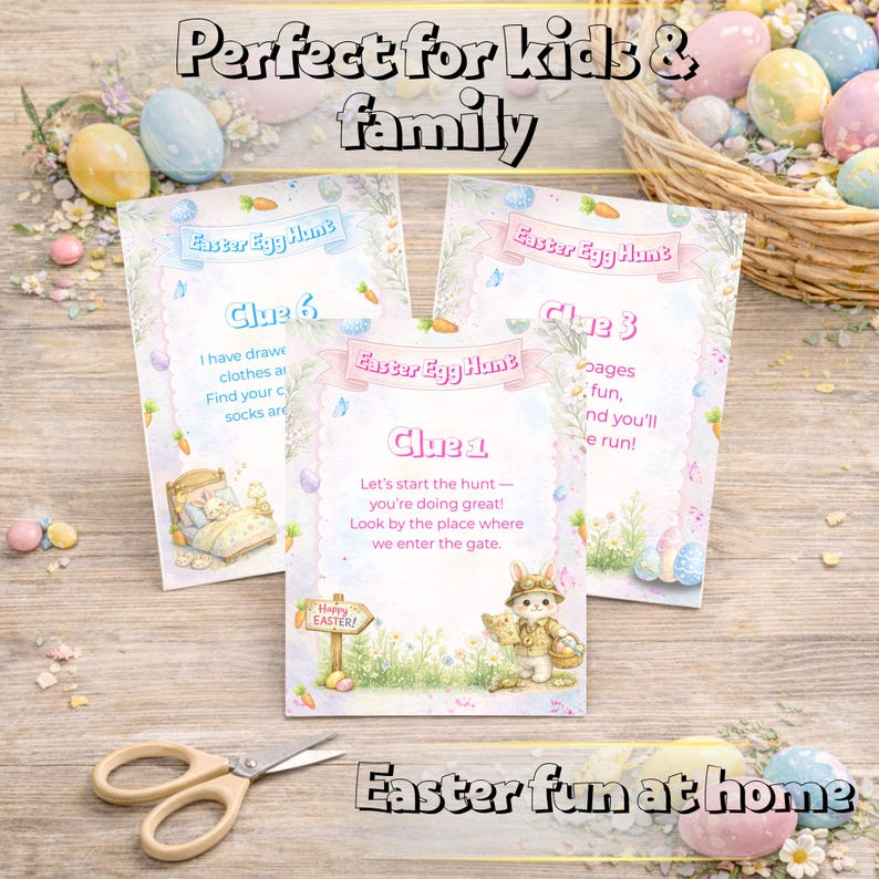 Easter Egg Hunt Clues Printable | Rhyming Riddles, Parent Guide ...