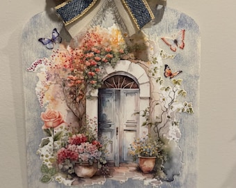 12x6インチのフェイクウッドカッティングボード。手作りの装飾品。