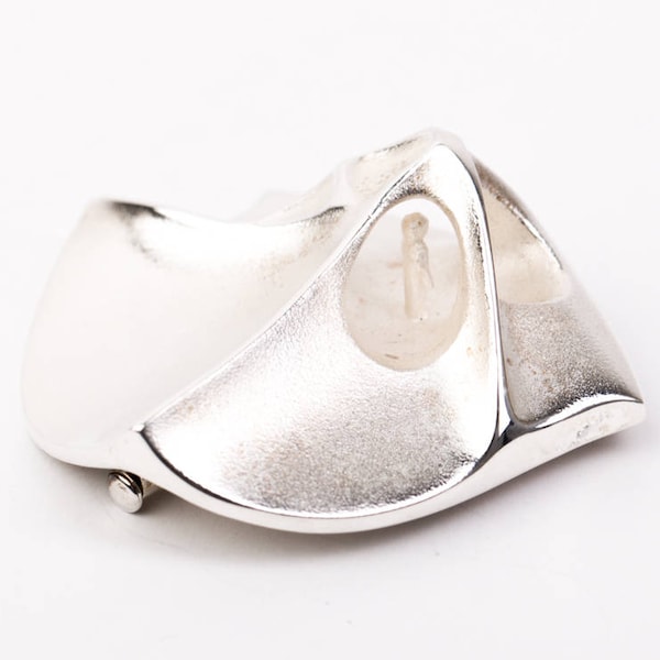 Iconische Vintage Björn Weckström voor Lapponia Modernist Silver Mid Century Scandinavian Labyrinth Broche