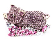 Heidi Daus "Pink Lady" maiale di cristallo Pin