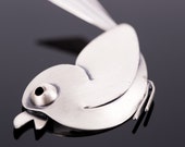 Beau vintage Sterling modernista Bird spilla