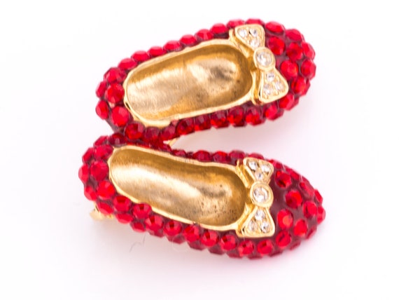 Vintage Suzanne Bjontegard Ruby Slippers Rhinesto… - image 3