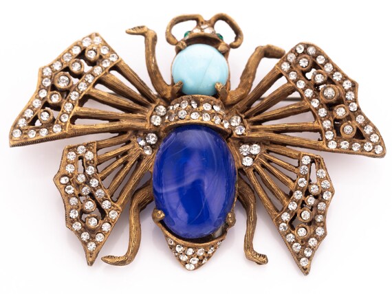 RARE Vintage Kenneth Jay Lane Rhinestone Butterfl… - image 4