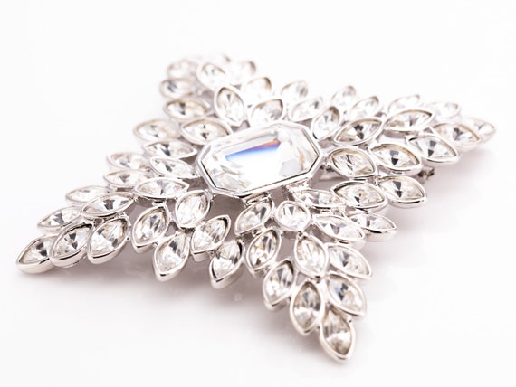 Vintage Kenneth Jay Lane Crystal Cruciform Brooch - image 6