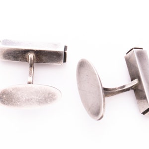 Vintage Georg Jensen Art Déco Henry Larsen projetado abotoaduras de prata esterlina