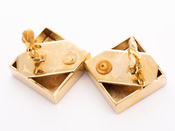 Boucles D'oreilles Clips Vintage En Métal Doré - Pièce Unique - Bon état (France)