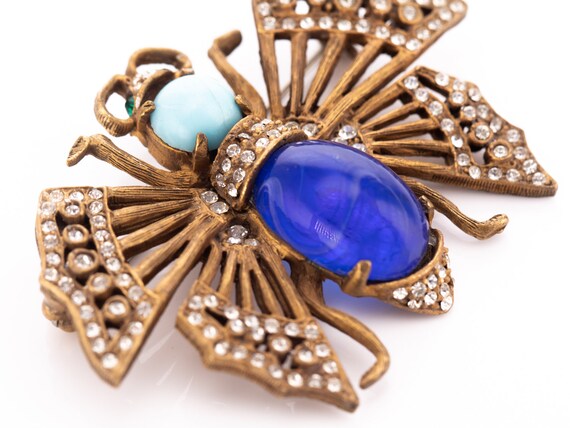 RARE Vintage Kenneth Jay Lane Rhinestone Butterfl… - image 5