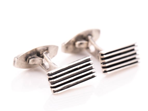 RARE Vintage Hans Hansen Sterling Silver Modernist Cufflinks #629