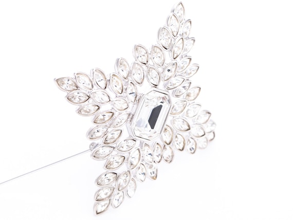 Vintage Kenneth Jay Lane Crystal Cruciform Brooch - image 2