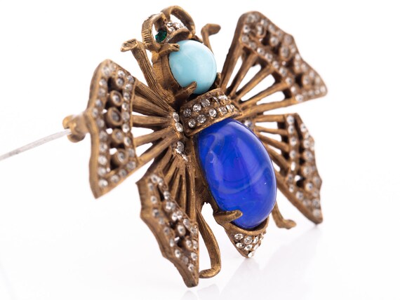 RARE Vintage Kenneth Jay Lane Rhinestone Butterfl… - image 2