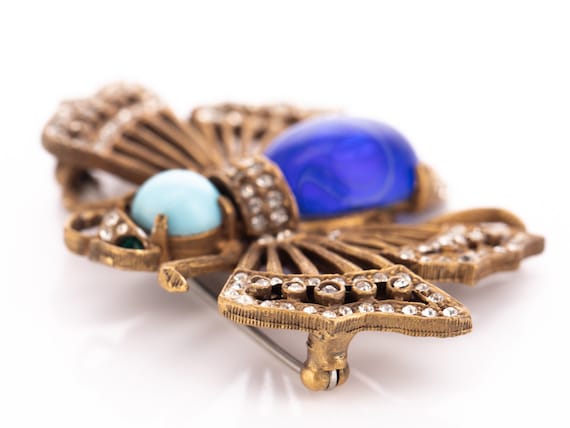 RARE Vintage Kenneth Jay Lane Rhinestone Butterfl… - image 8