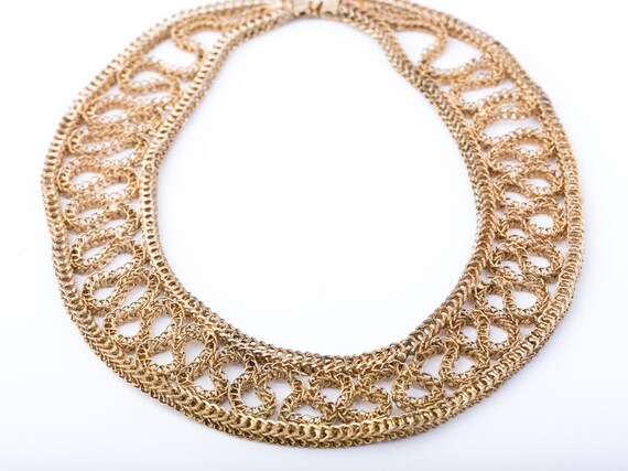 Vintage Alice Caviness Intricate Diamond Cut Gold… - image 4