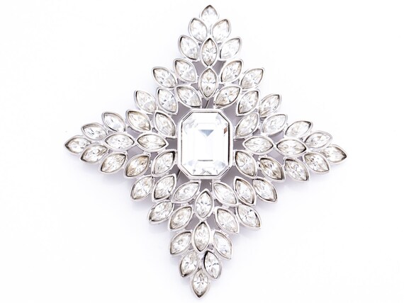 Vintage Kenneth Jay Lane Crystal Cruciform Brooch - image 4