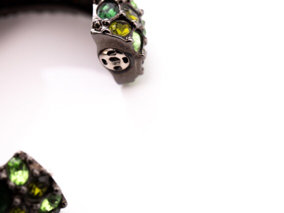 Vintage Kenneth Jay Lane Emerald Rhinestone Hinge… - image 7