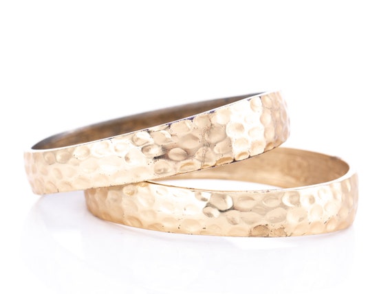 Vintage Kenneth Jay Lane 22K Gold Plated Hammered Bangle Bracelet Vintage Kenneth Jay Lane 22K Gold Plated Hammered Bangle Bracelet