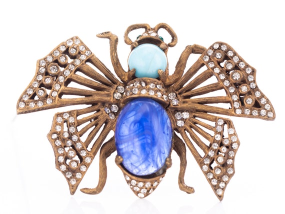 RARE Vintage Kenneth Jay Lane Rhinestone Butterfl… - image 1