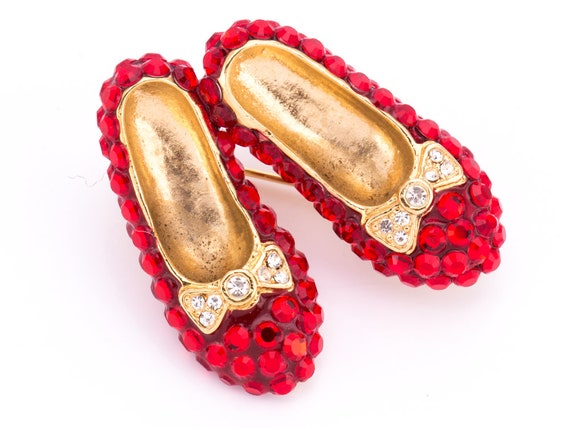 Vintage Suzanne Bjontegard Ruby Slippers Rhinesto… - image 2