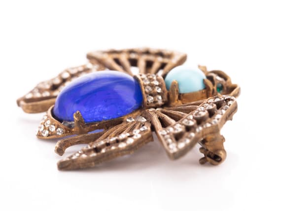 RARE Vintage Kenneth Jay Lane Rhinestone Butterfl… - image 9