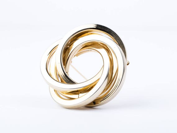 Vintage Mid Century Modernist Circles Brooch - image 1