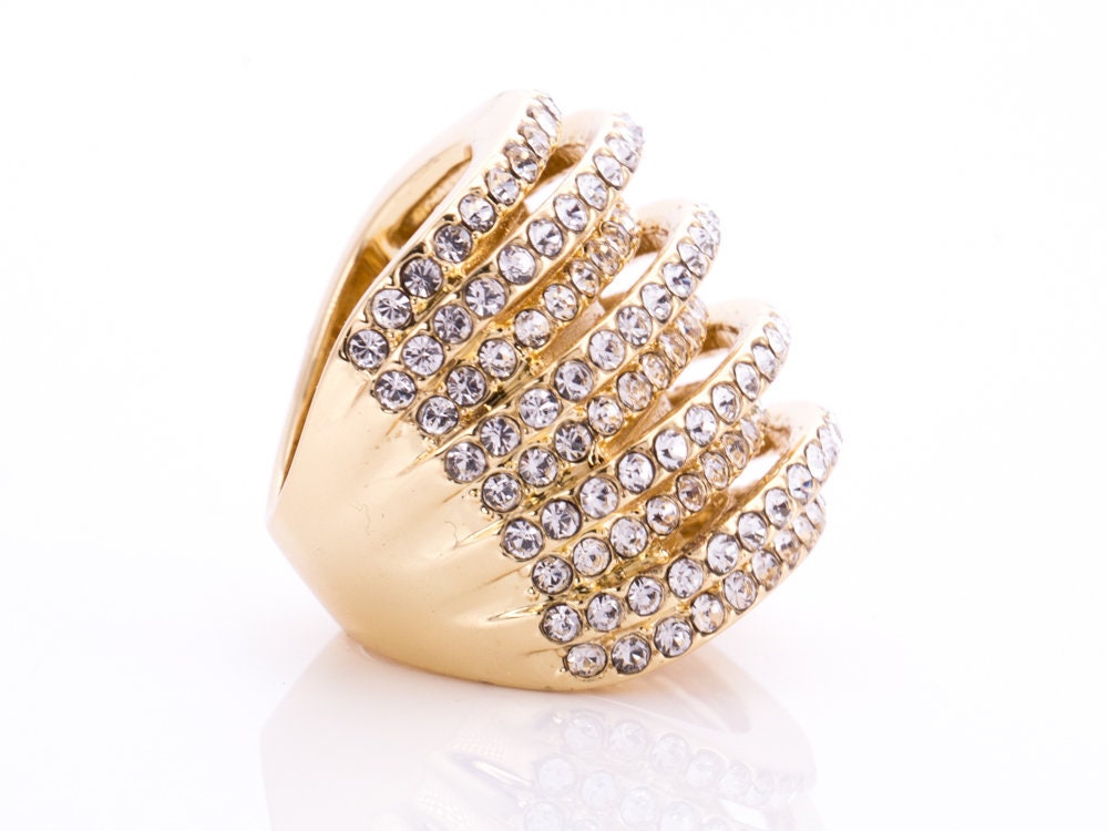 Joan Boyce Champagne Crystal Ring Size 7 Joan Boyce Champagne Crystal Ring Size 7