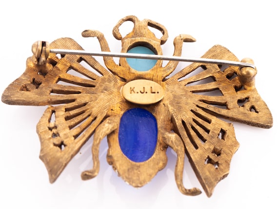 RARE Vintage Kenneth Jay Lane Rhinestone Butterfl… - image 10