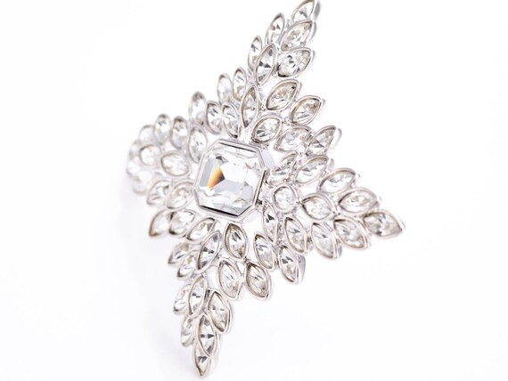 Vintage Kenneth Jay Lane Crystal Cruciform Brooch - image 3