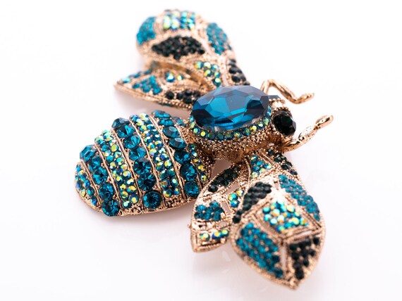 Estate Rhinestone Insect Statement Brooch - image 3