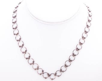 Vintage Sterling Silver Bead Link Choker Necklace