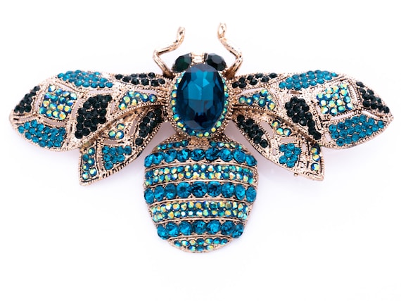 Estate Rhinestone Insect Statement Brooch