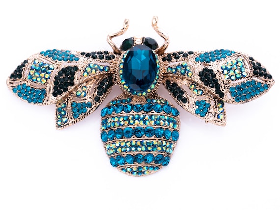 Estate Rhinestone Insect Statement Brooch - image 1