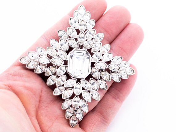 Vintage Kenneth Jay Lane Crystal Cruciform Brooch - image 9