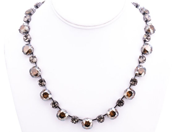 Vintage Krikor Bronze Swarovski Crystal Necklace - image 1