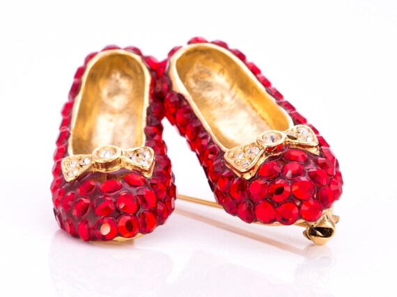 Vintage Suzanne Bjontegard Ruby Slippers Rhinesto… - image 9