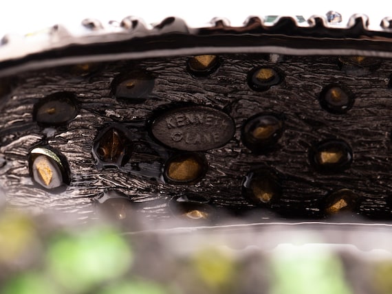 Vintage Kenneth Jay Lane Emerald Rhinestone Hinge… - image 10