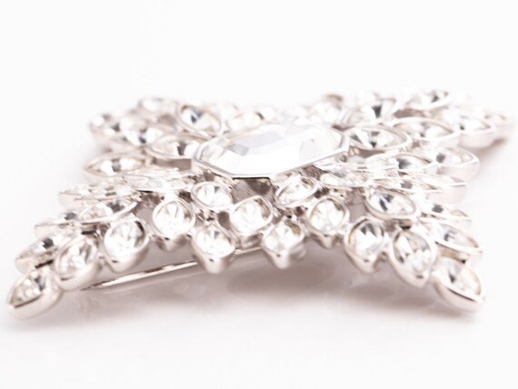 Vintage Kenneth Jay Lane Crystal Cruciform Brooch - image 8