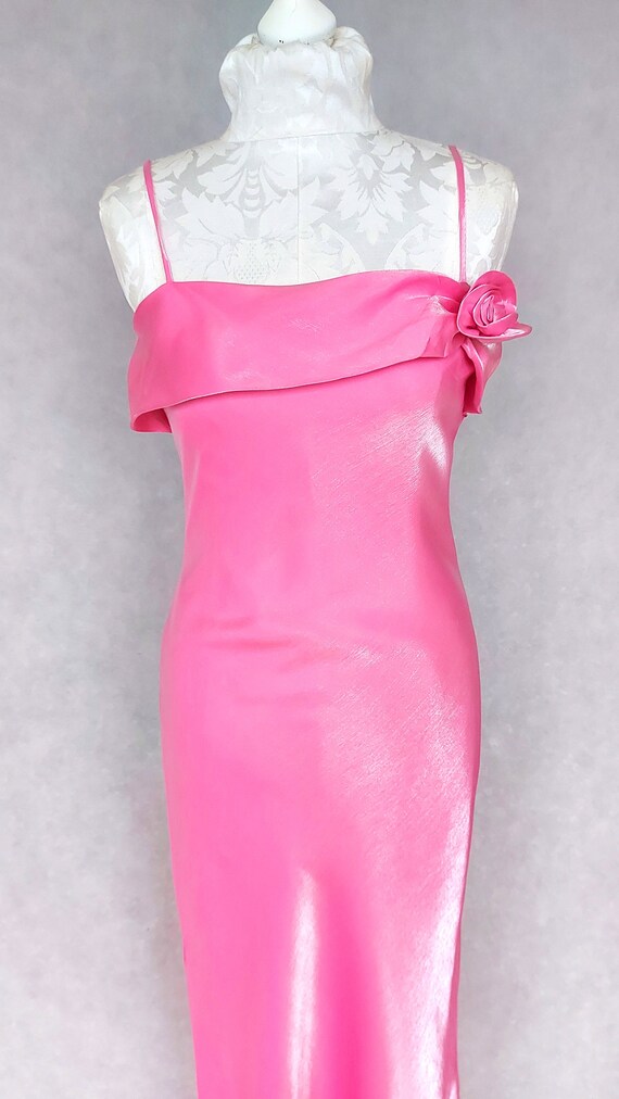 Vintage 90s Pink Slip Maxi Dress, Small Size