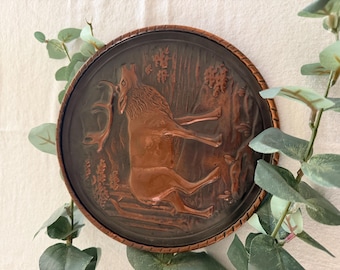 Kupfer Wandtafel Geprägter Elch Holland
