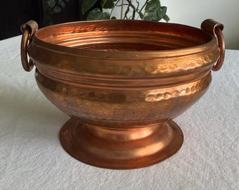 Vintage-Schale/Pflanzgefäß/Topf aus gehämmertem Kupfer